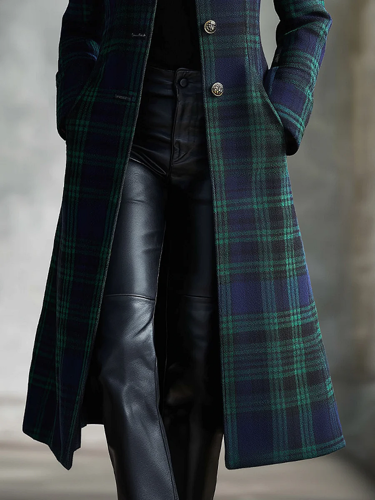 Marie | Manteau Chic Carreaux Vintage