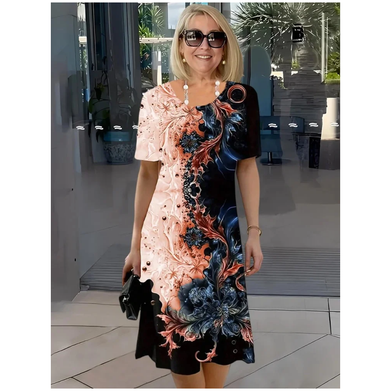 Maud - Robe Midi à Fleurs Élégante Femme