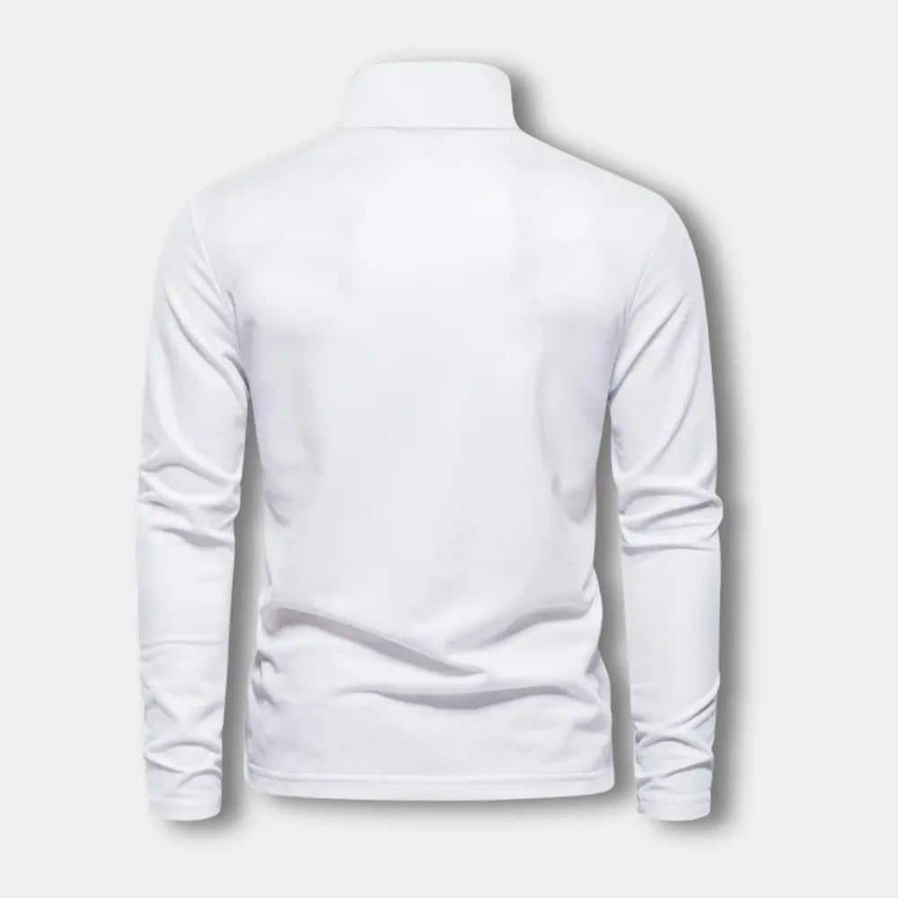 Laurent - Polo Homme Manches Longues Col Contrasté