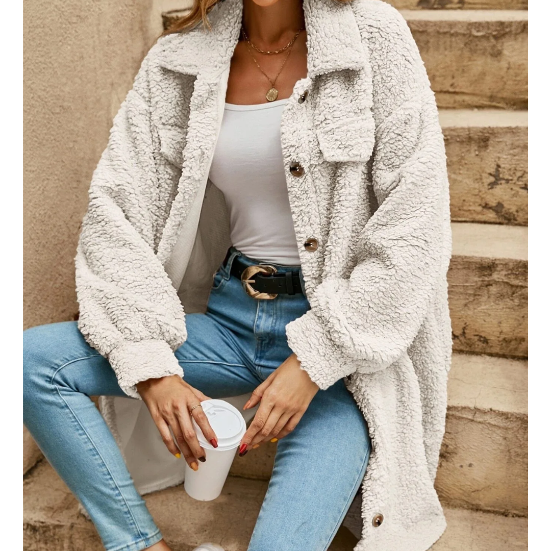 Léa - Cardigan Long Manteau Confortable Élégant Femme