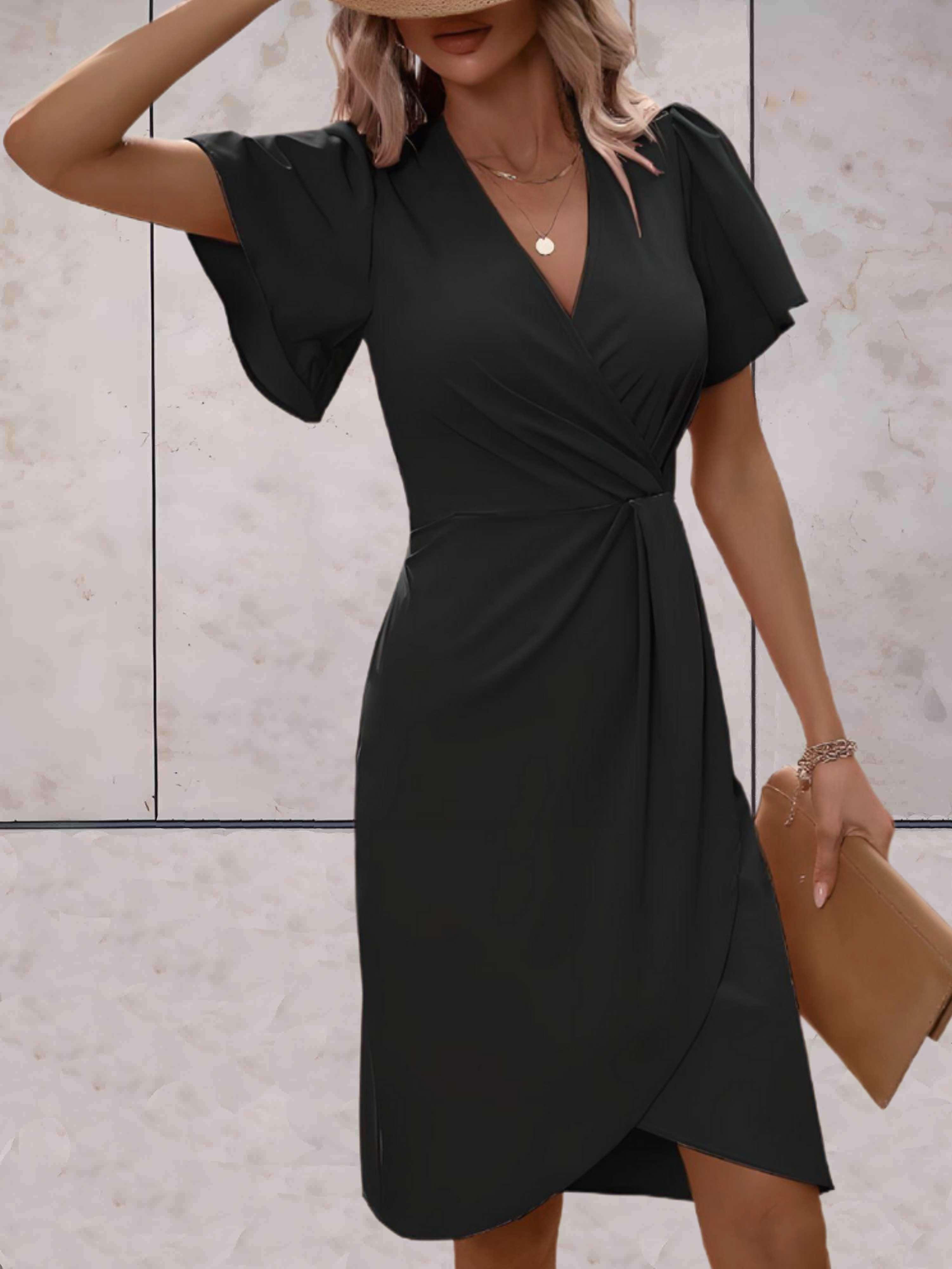 Marie - Robe Portefeuille Chic Midi