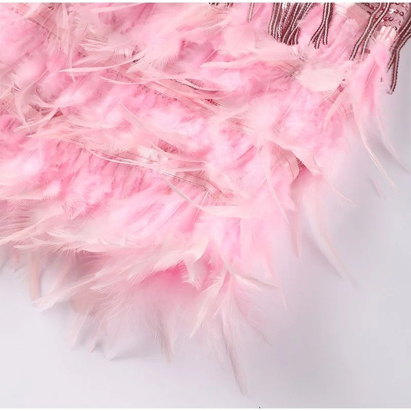 Valérie - Robe Mini Plumes
