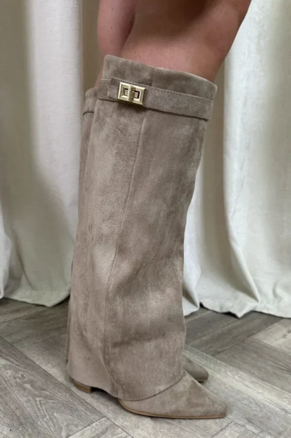 Claire | Bottes Élégantes Longues Daim