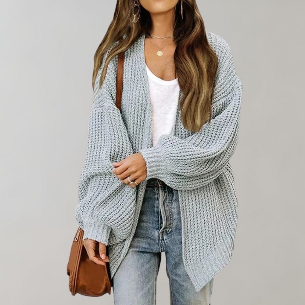 Delphine - Cardigan Élégant Oversize Grosse Maille