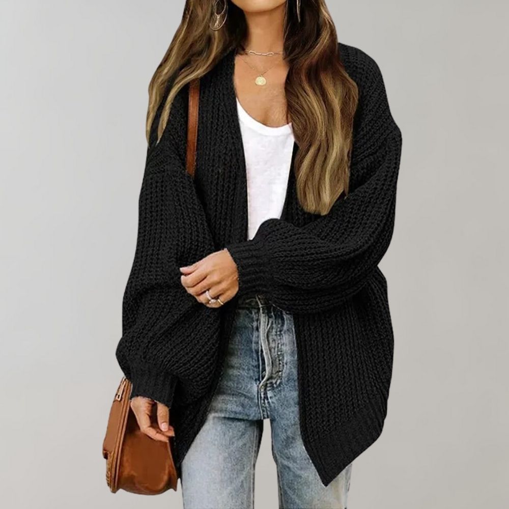 Delphine - Cardigan Élégant Oversize Grosse Maille