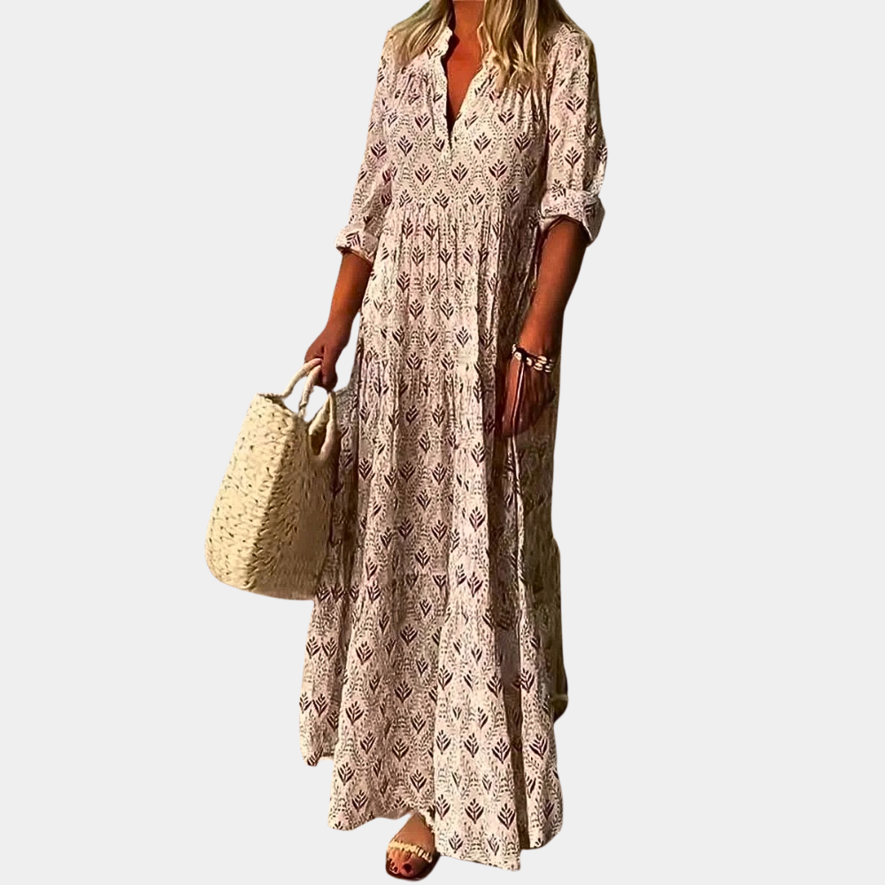 Delphine - Robe Bohème Maxi d'Été