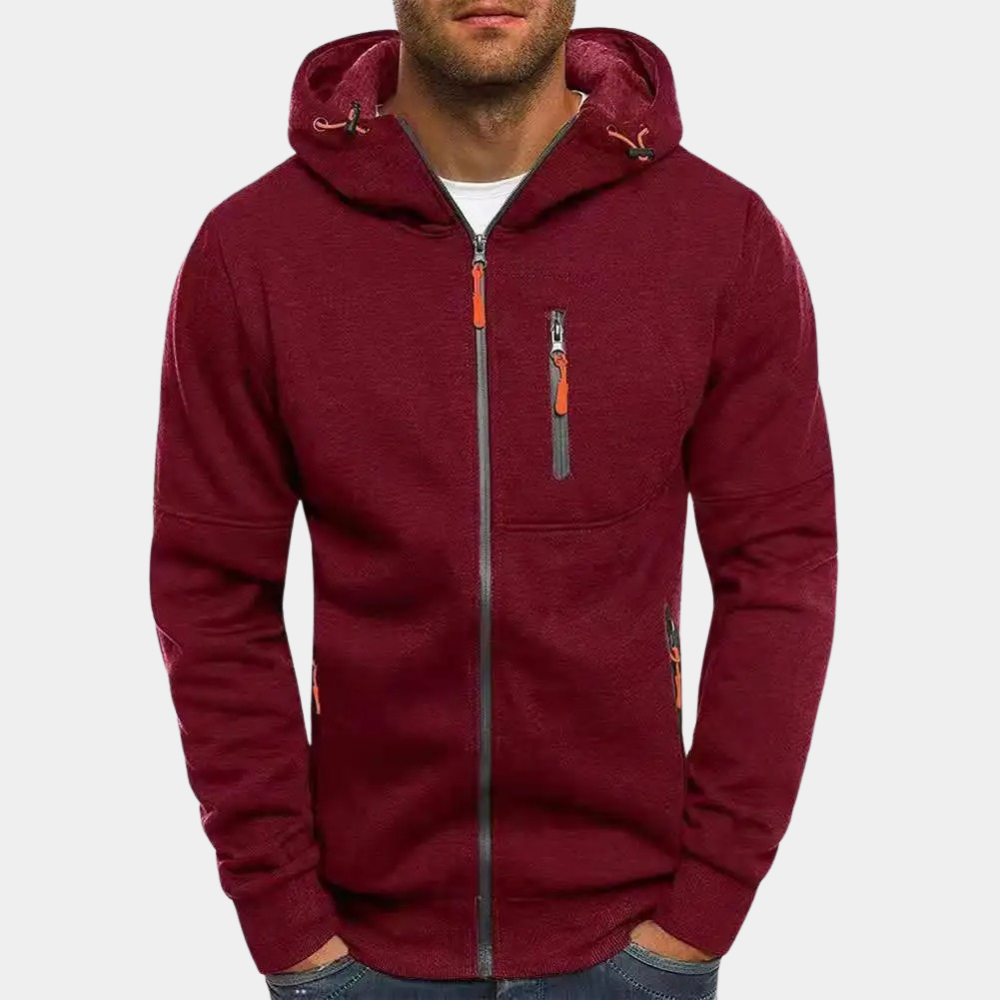 Léon - Pull Sweat Zippé Capuche Sportswear Confort Homme
