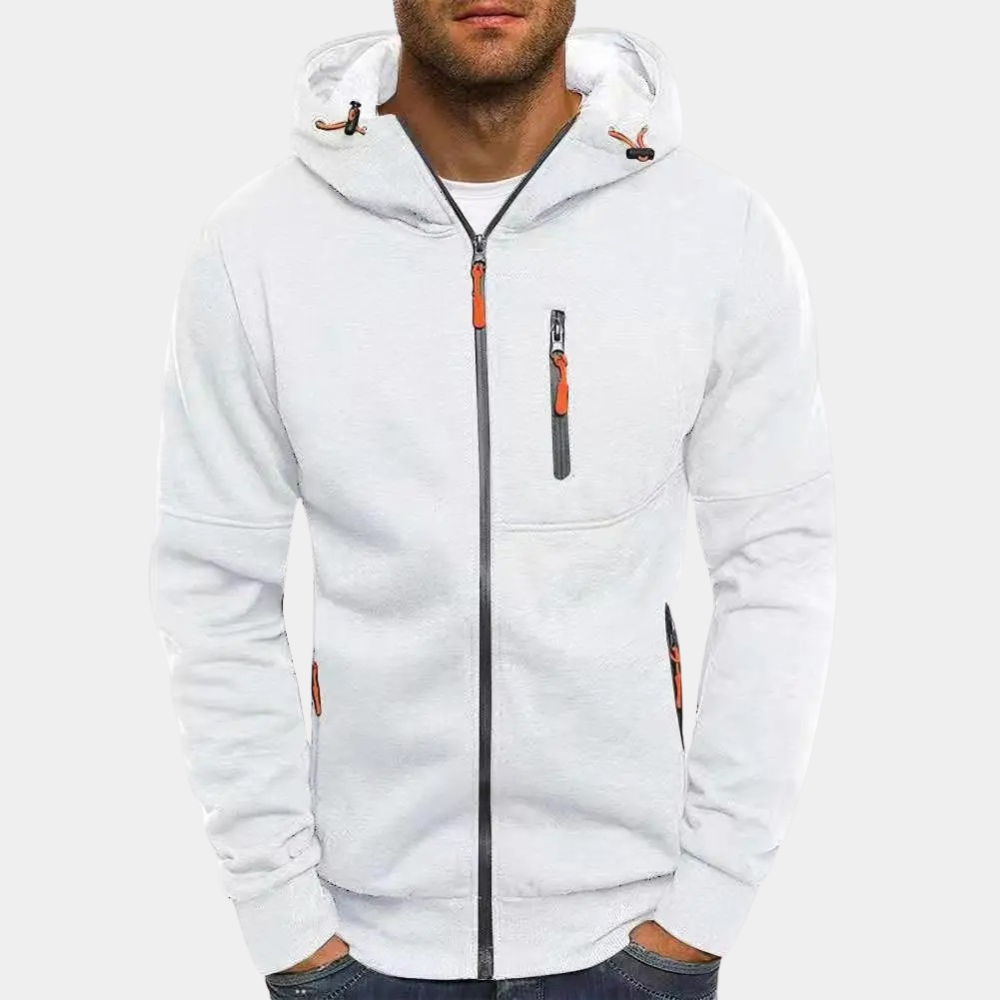 Léon - Pull Sweat Zippé Capuche Sportswear Confort Homme
