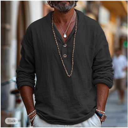 Jules - Chemise Homme en Lin Style Bohème