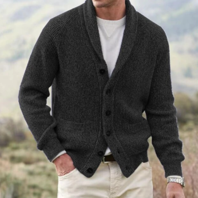 Nicolas - Cardigan Classique Boutonné Col Châle