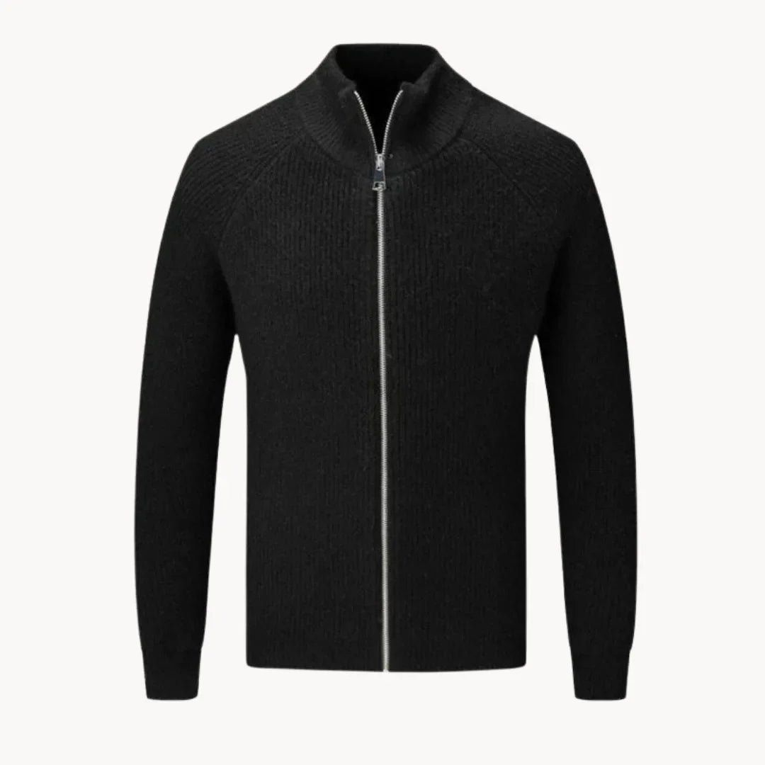 Thierry - Cardigan Élégant Col Montant Zippé