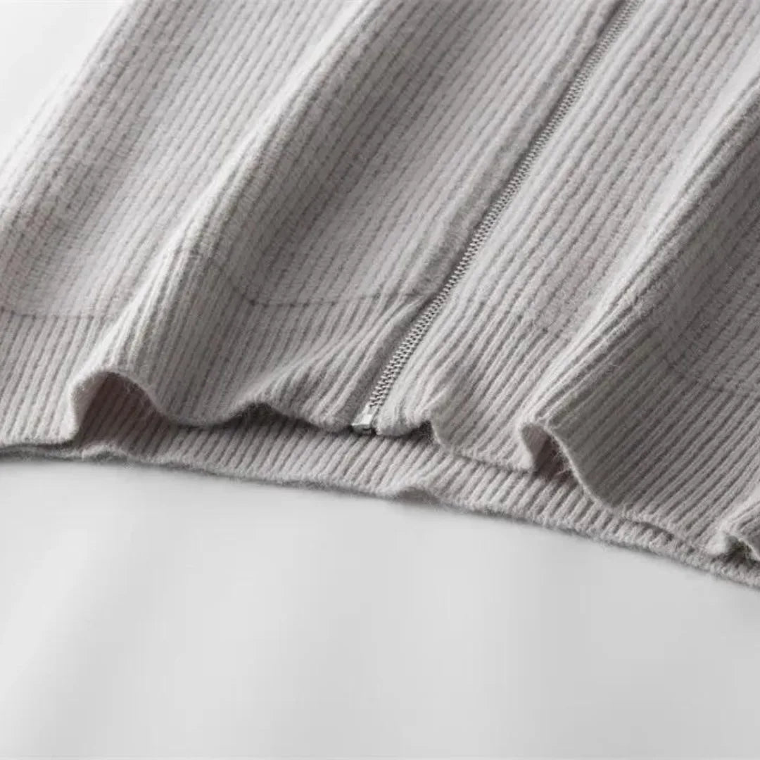 Thierry - Cardigan Élégant Col Montant Zippé