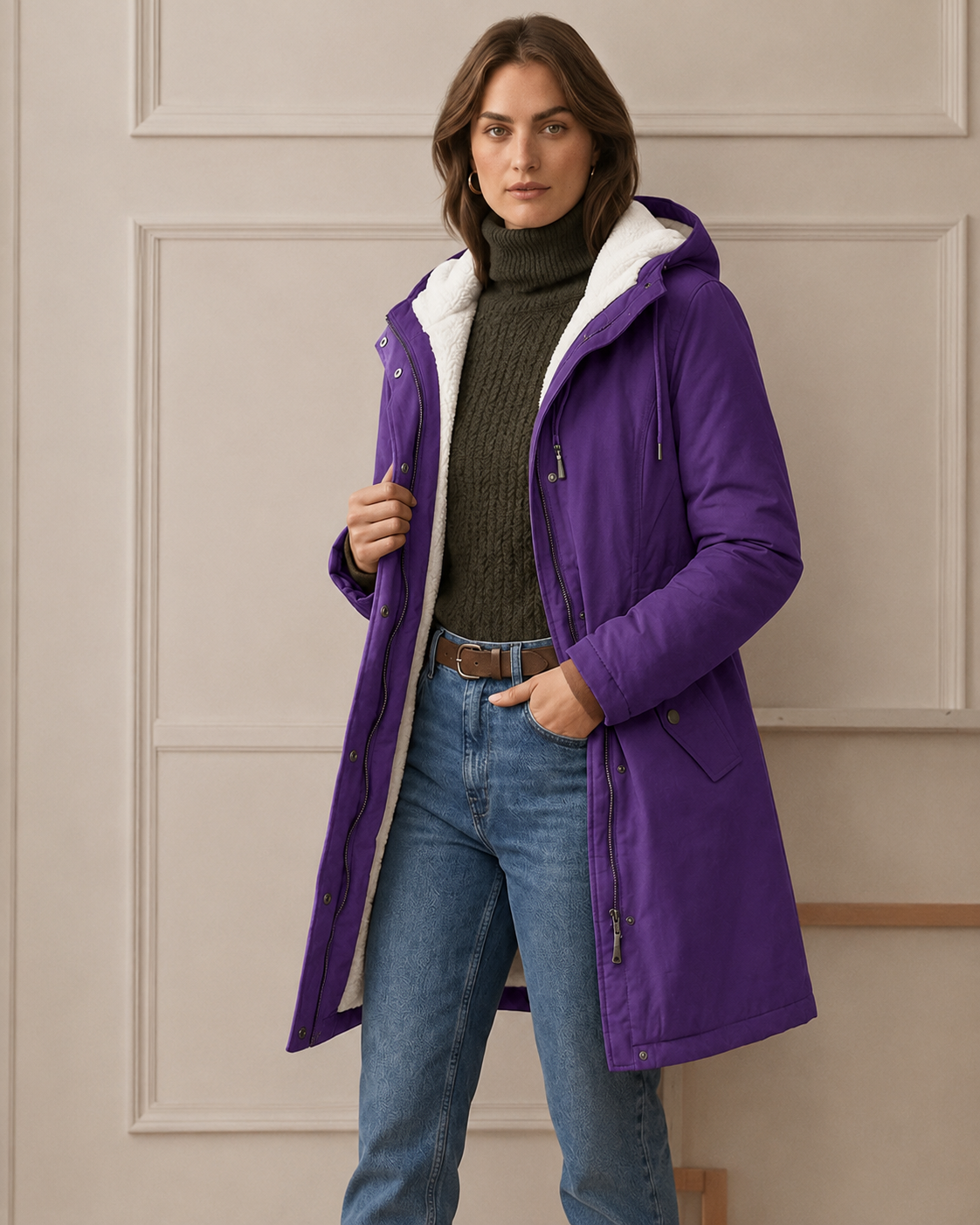 Michèle | Parka Élégante Chaude Doublée Polaire