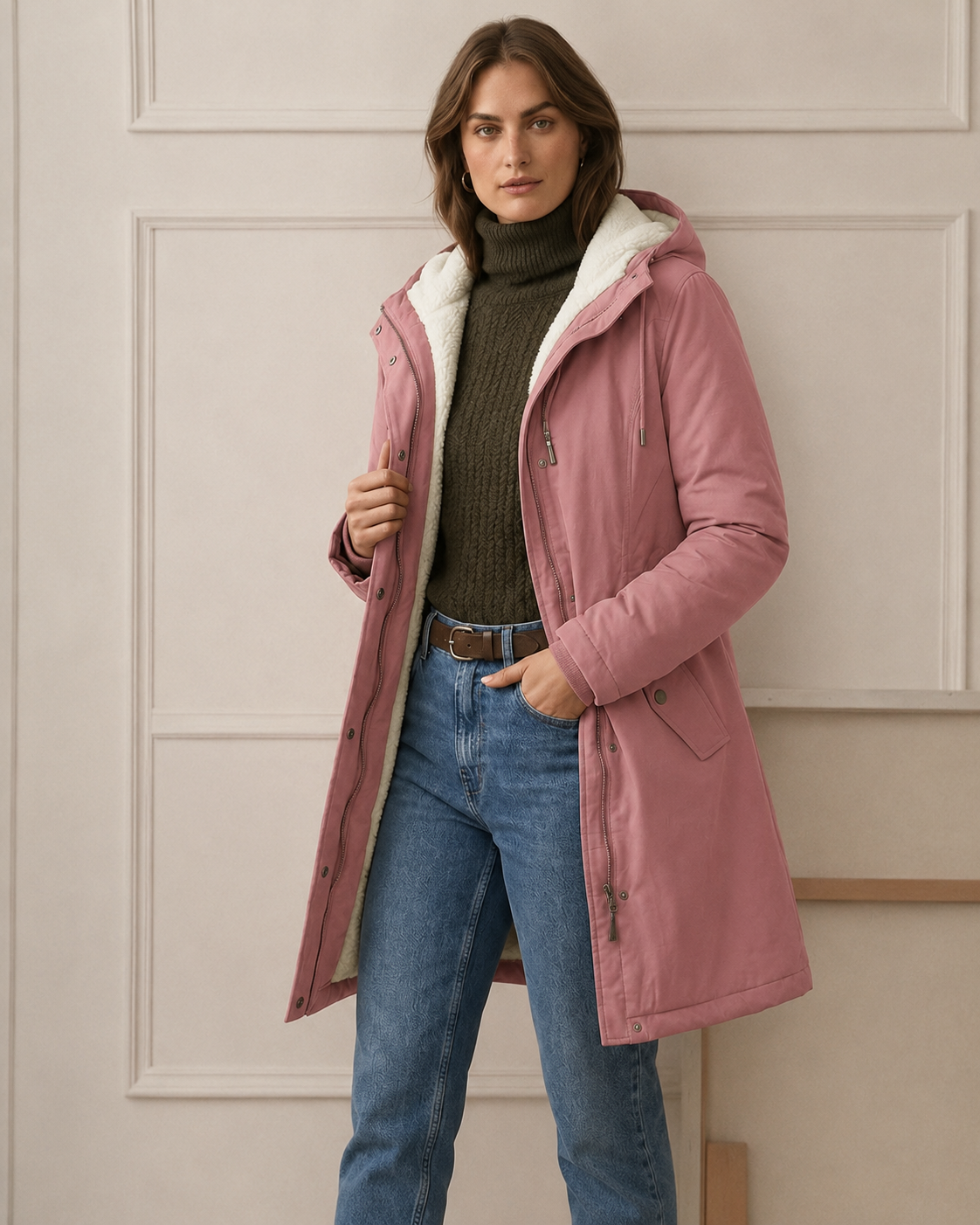 Michèle | Parka Élégante Chaude Doublée Polaire