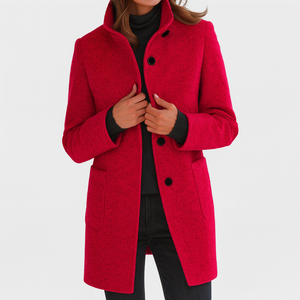 Virginie | Manteau Chic Col Montant Chaud