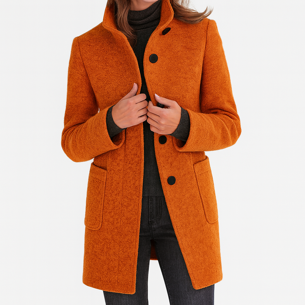 Virginie | Manteau Chic Col Montant Chaud