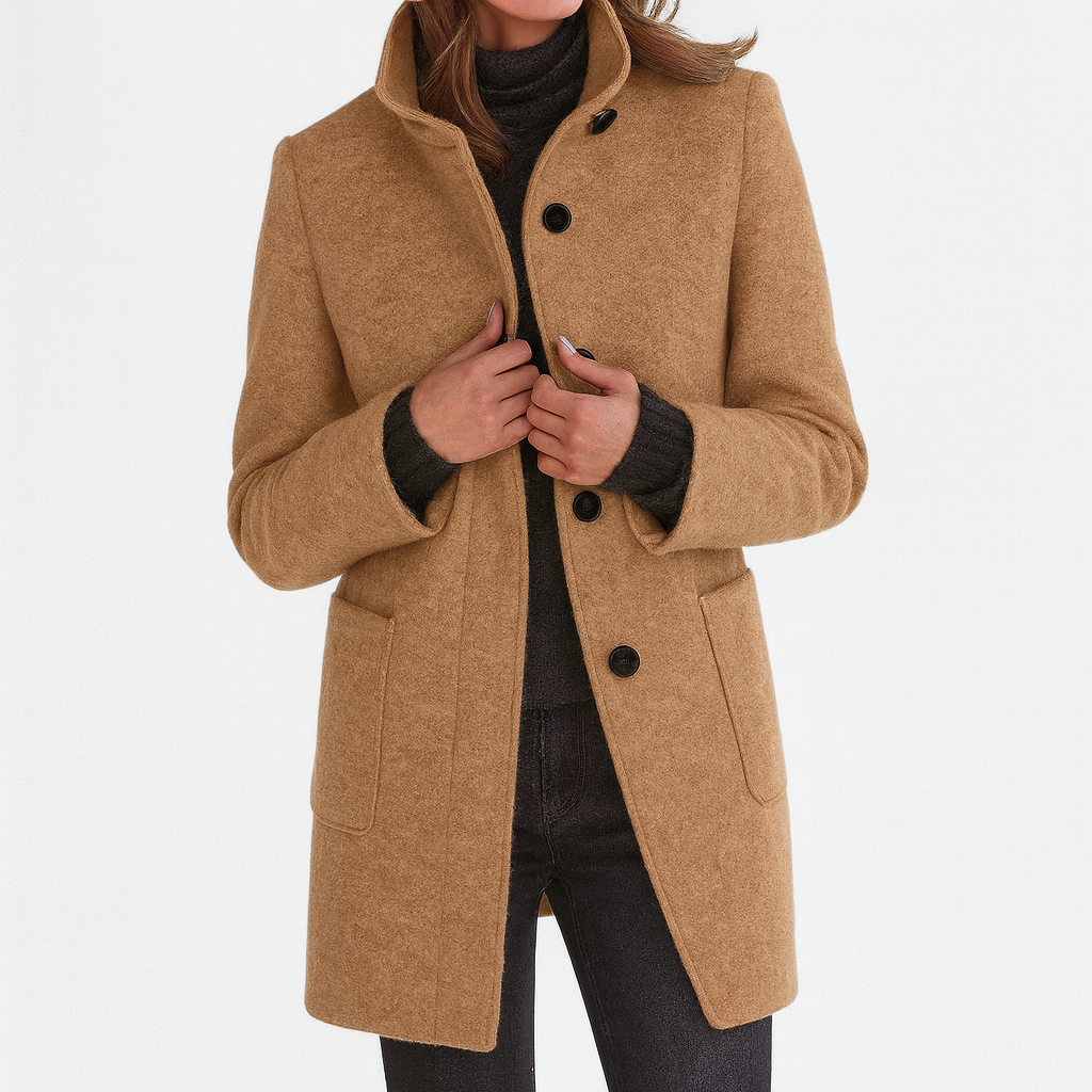 Virginie | Manteau Chic Col Montant Chaud