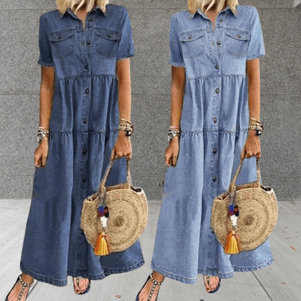 Isabelle - Robe Denim D'Été Maxi