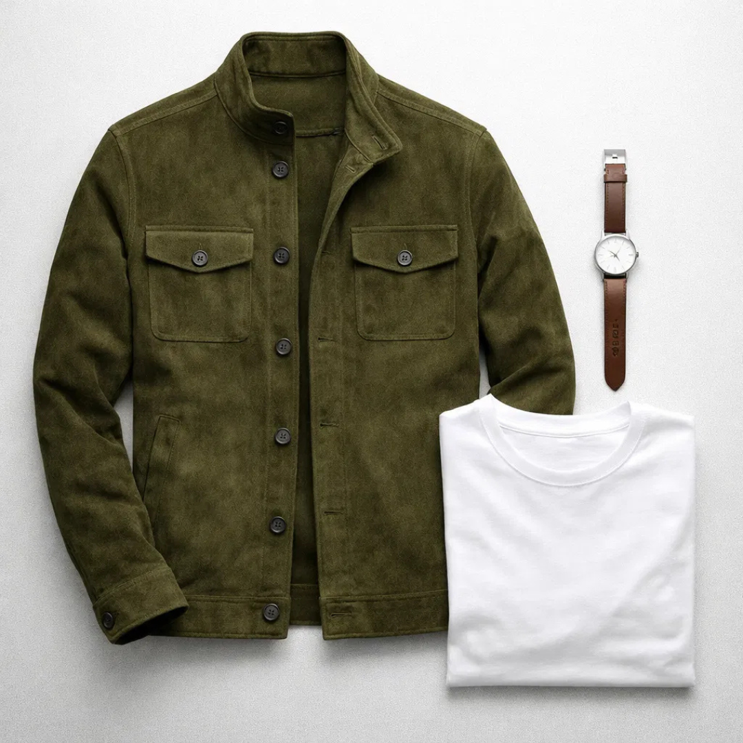 Philippe - Veste Élégante Daim Col Chemise
