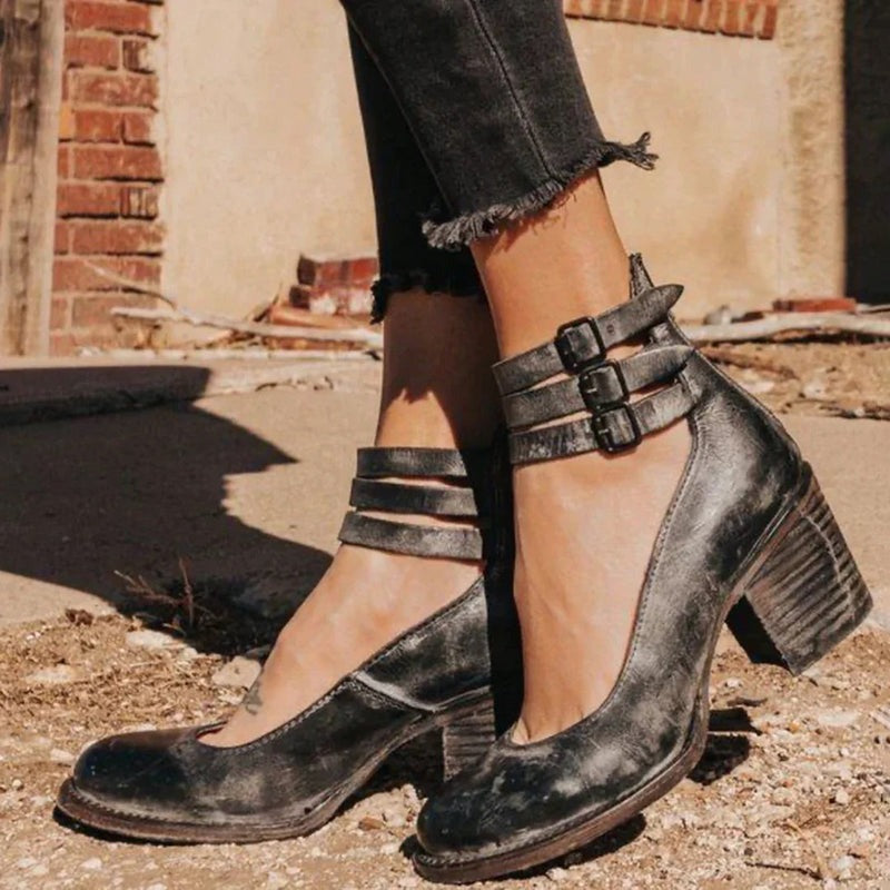 Michèle | Bottines Élégantes Cuir à Talon
