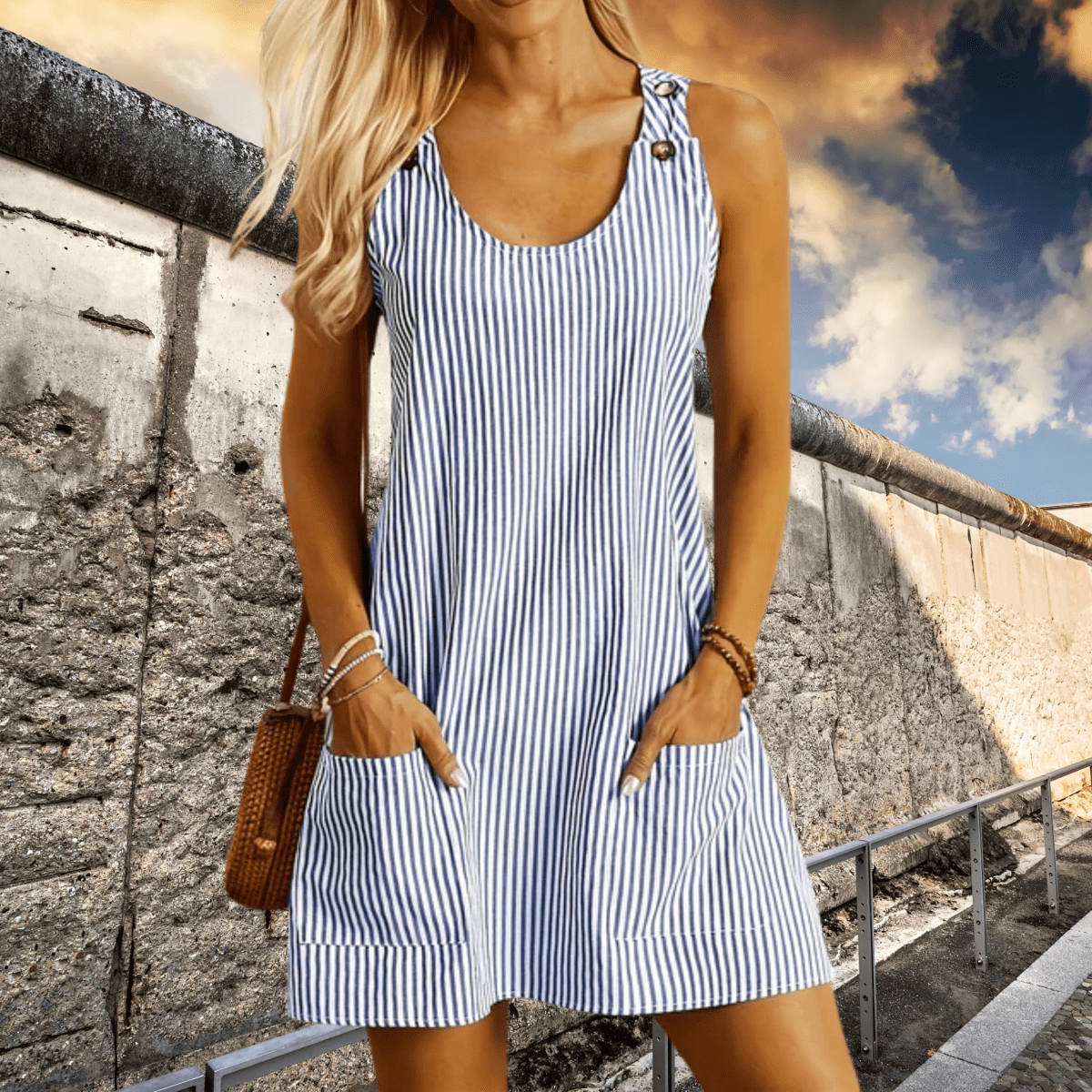 Charlotte - Robe Plage Rayée