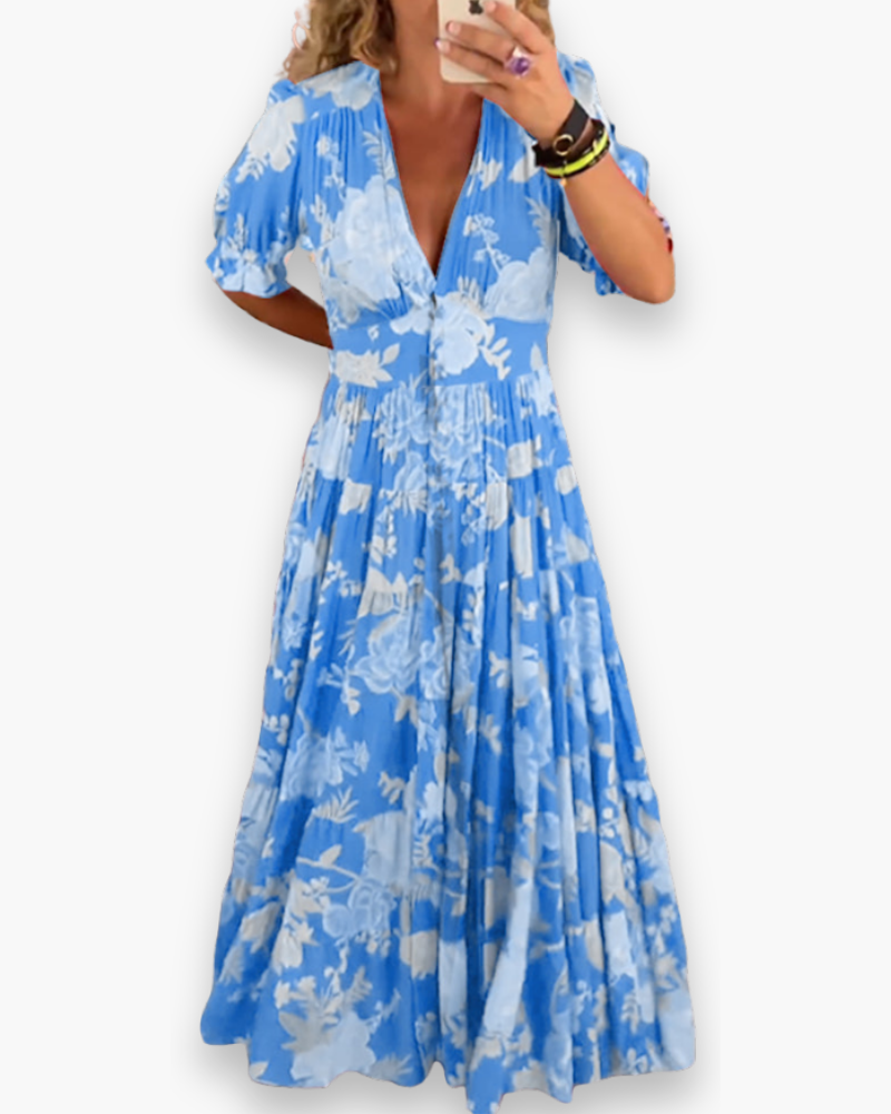 Femmes Élégant Robe d'impression de fleurs | Style maxi 2