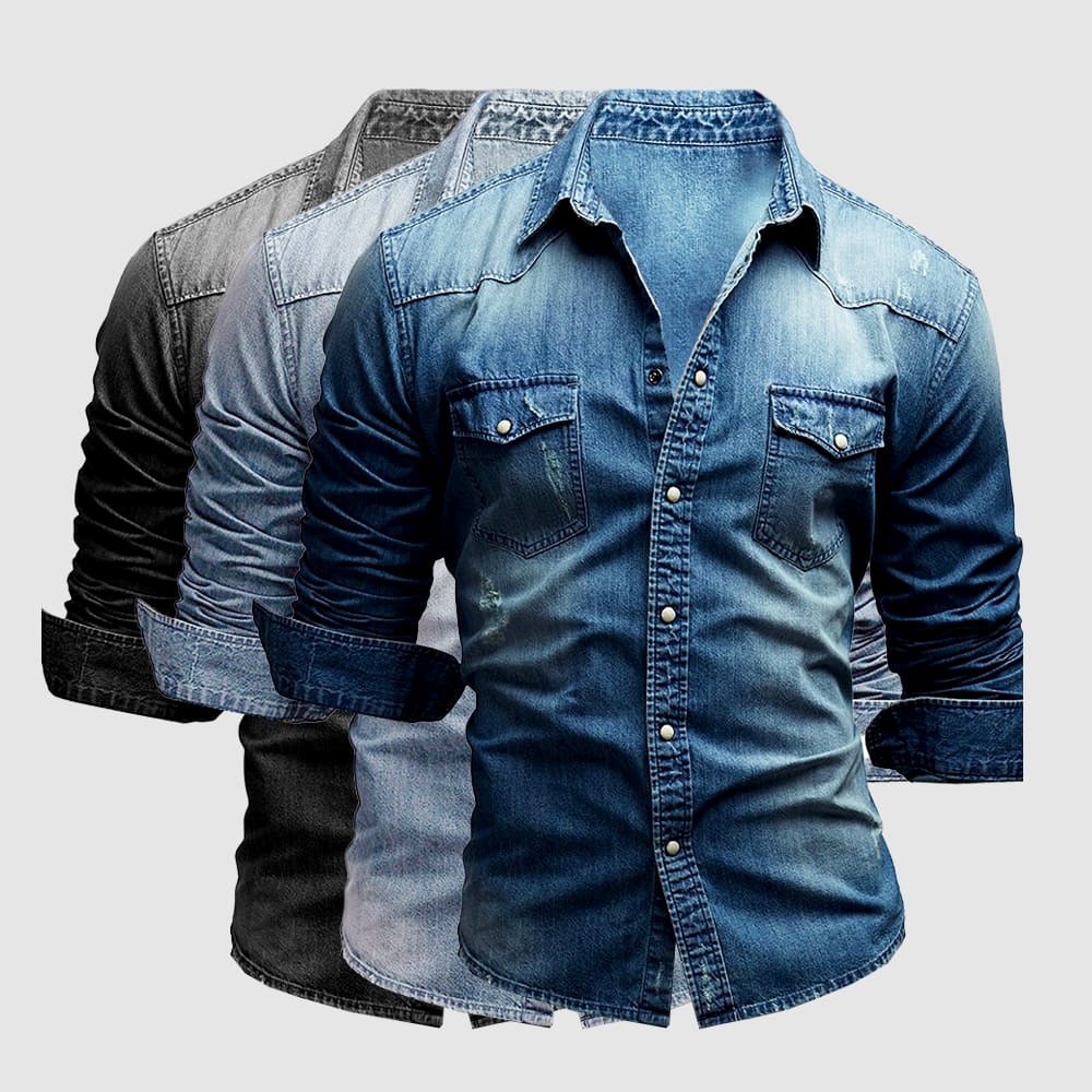 Jérôme - Chemise Jean Vintage Stylée Homme