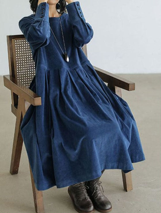 Émilie | Robe Longue Élégante Velours Évasée