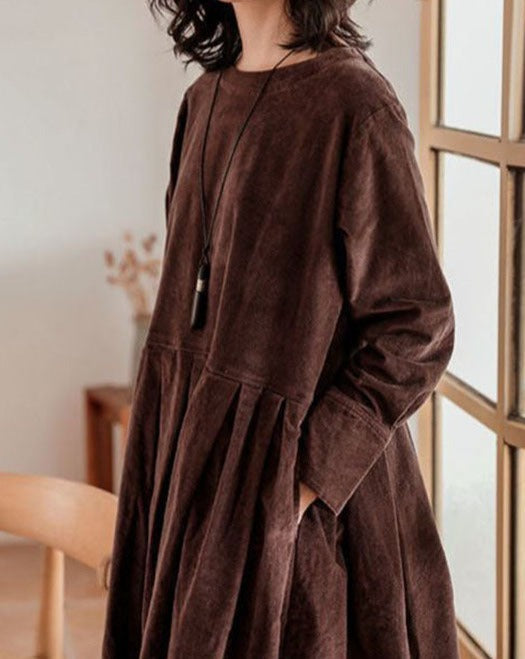 Émilie | Robe Longue Élégante Velours Évasée