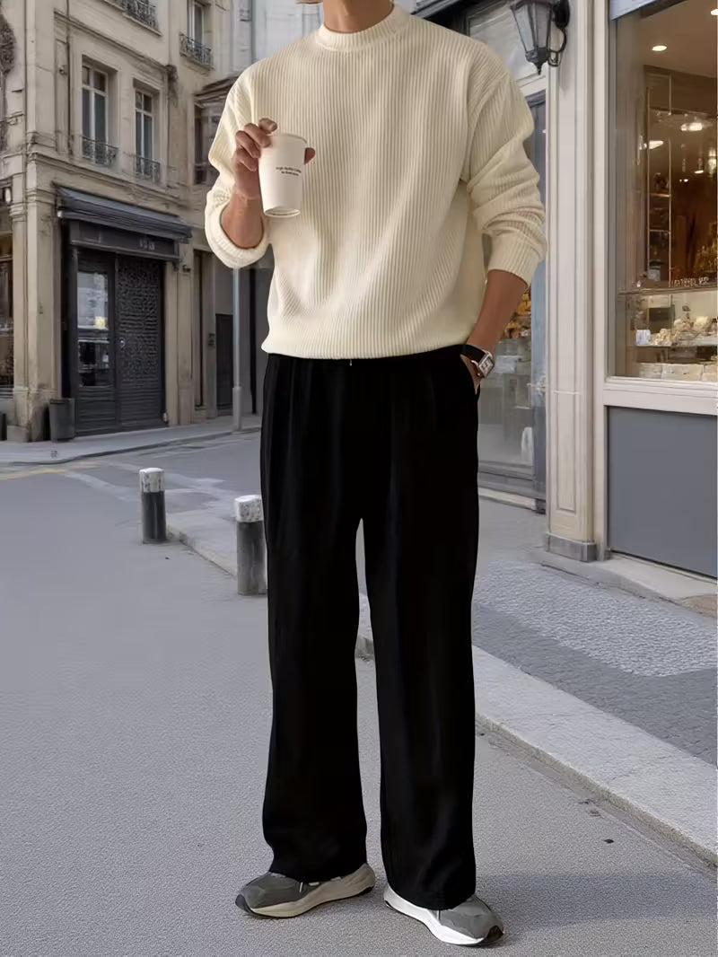 Julien - Pull Élégant Oversize Grosse Maille