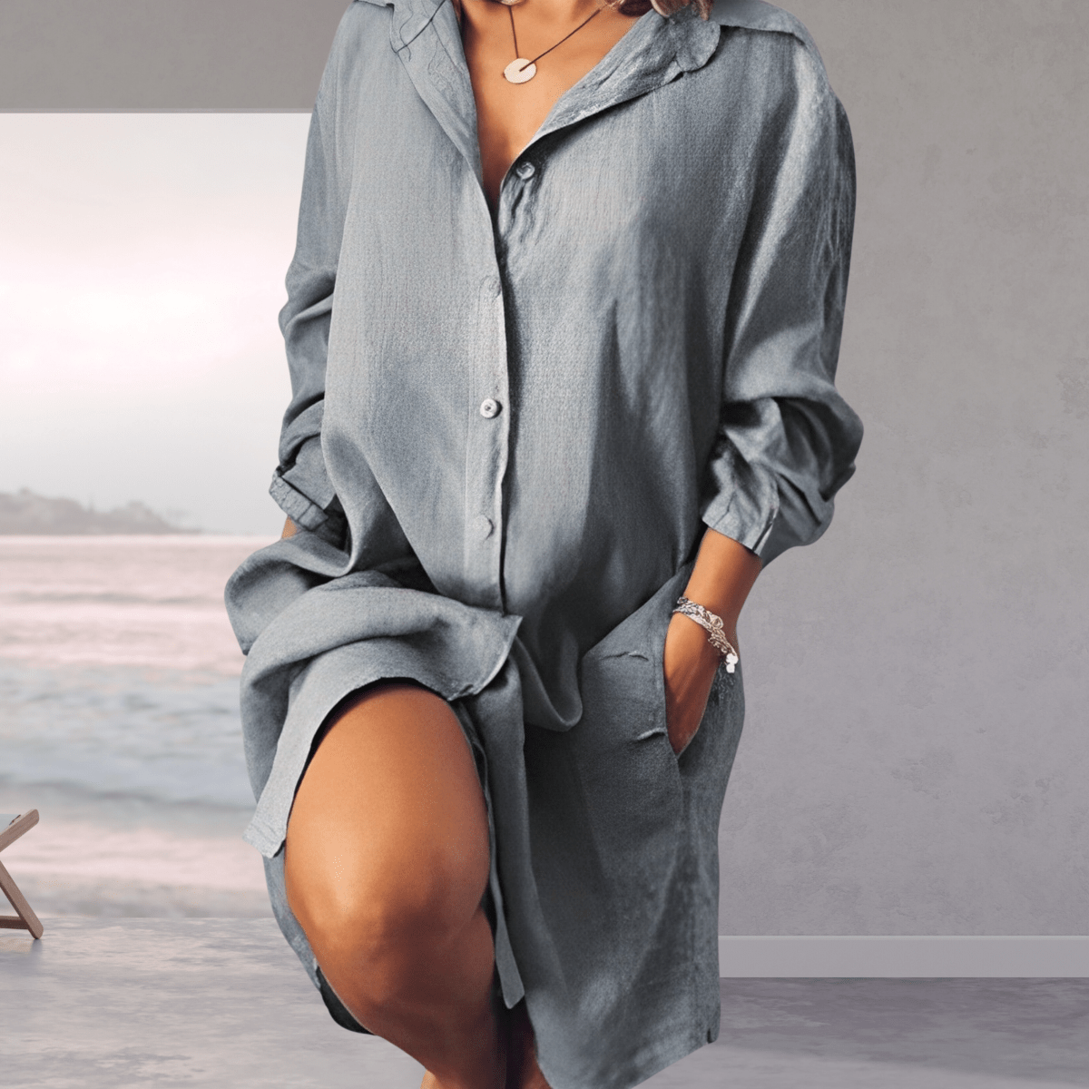 Léa - Robe Chemise Large D'Été