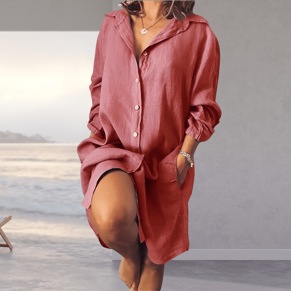 Léa - Robe Chemise Large D'Été
