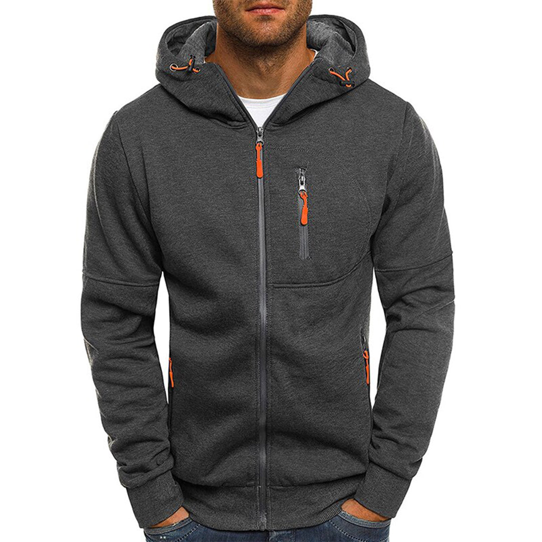 Léon - Pull Sweat Zippé Capuche Sportswear Confort Homme