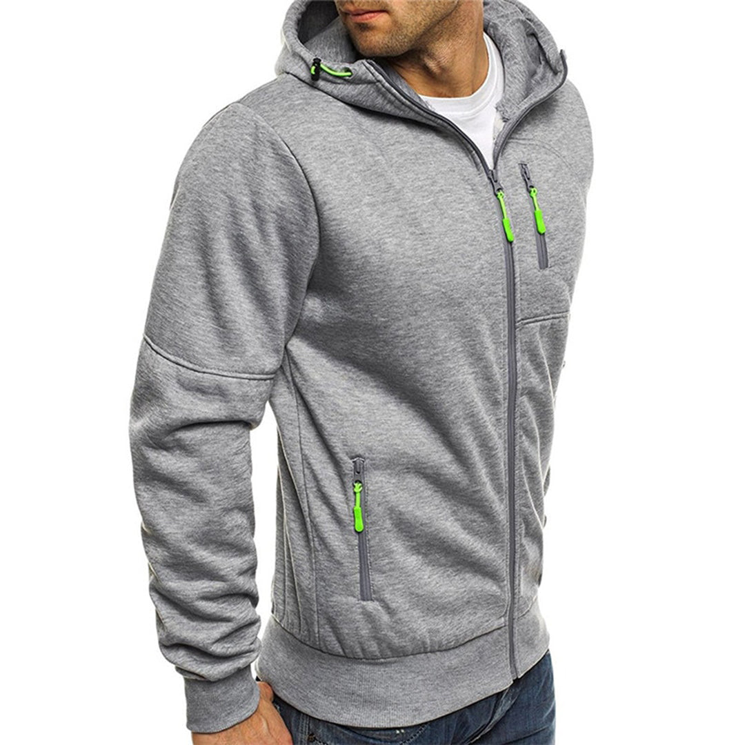 Léon - Pull Sweat Zippé Capuche Sportswear Confort Homme