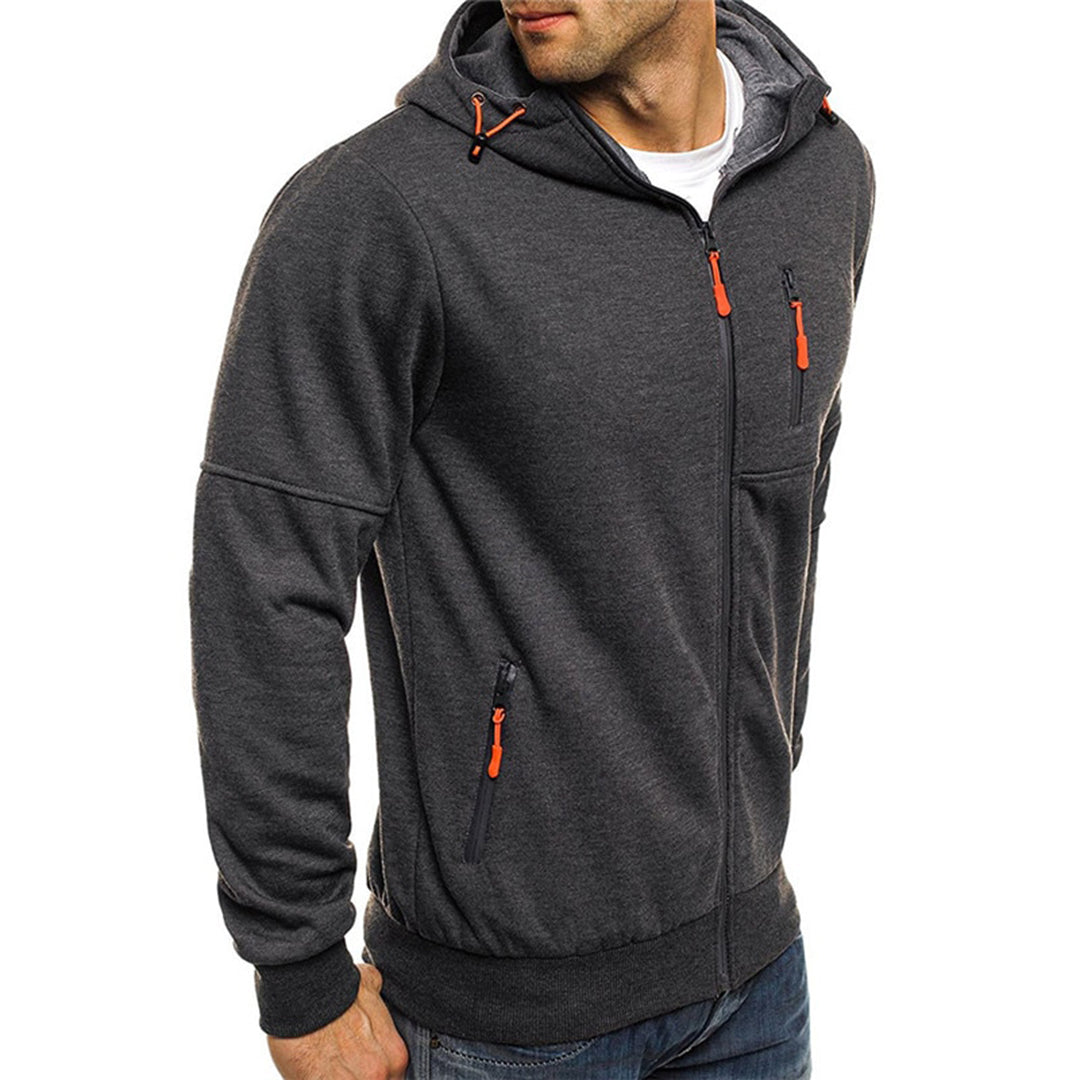 Léon - Pull Sweat Zippé Capuche Sportswear Confort Homme
