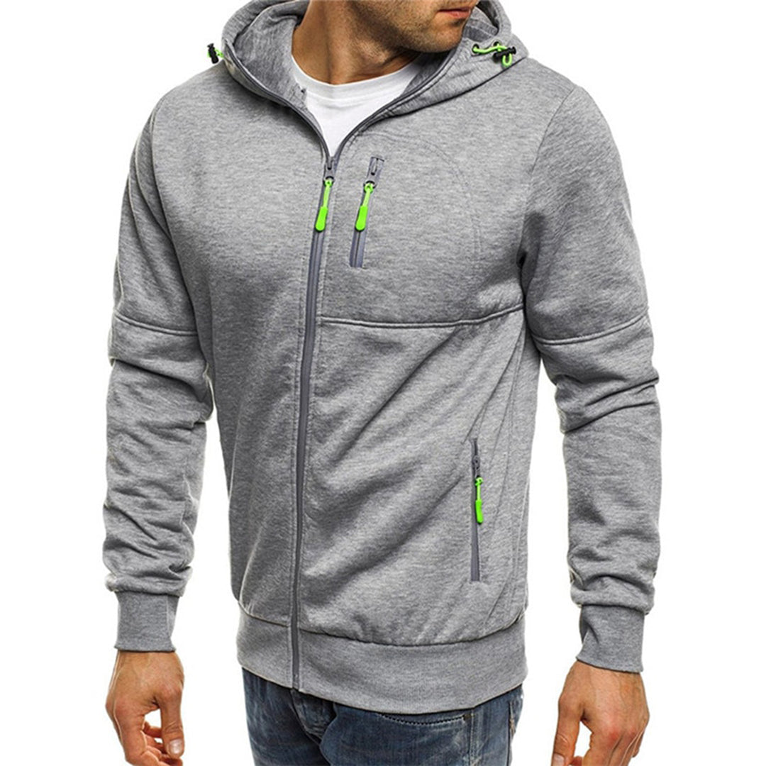Léon - Pull Sweat Zippé Capuche Sportswear Confort Homme