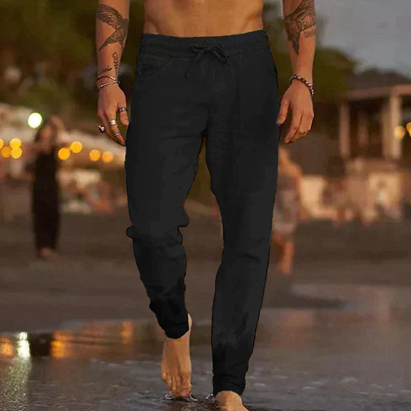 Hugo - Pantalon en Lin d'Été Léger Homme