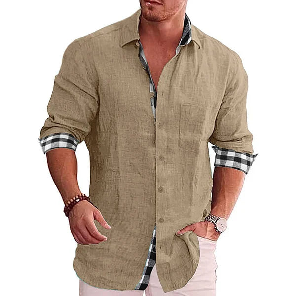 Ludovic - Chemise Lin Élégante Manches Longues Homme