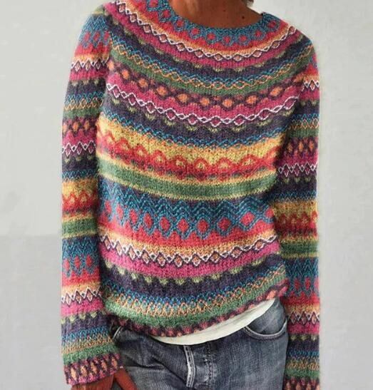 Véronique | Pull Élégant Jacquard Oversize