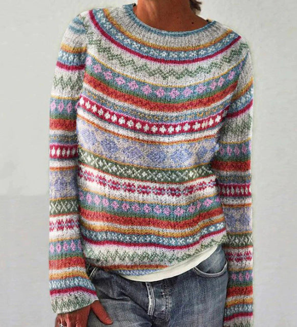 Véronique | Pull Élégant Jacquard Oversize