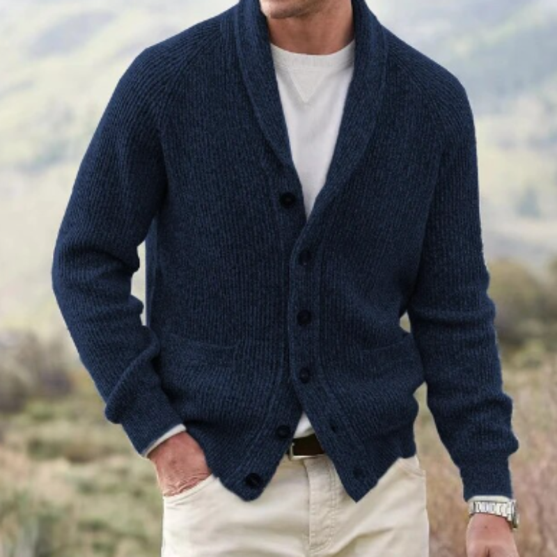 Maxime - Cardigan Laine Col V Homme