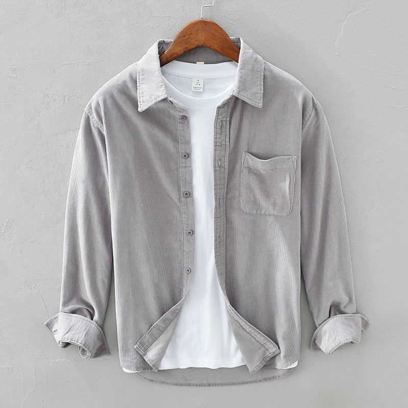 Enzo – Chemise velours côtelé homme d’hiver style rétro