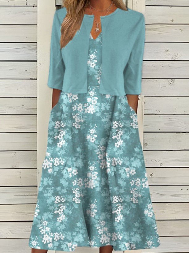 Natacha - Robe Deux Pièces Avec Boléro Fleurie Femme