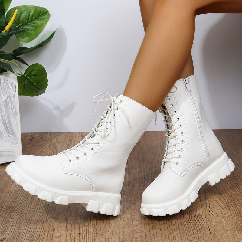 Amélie - Bottines Lacets Semelle Épaisse Femme