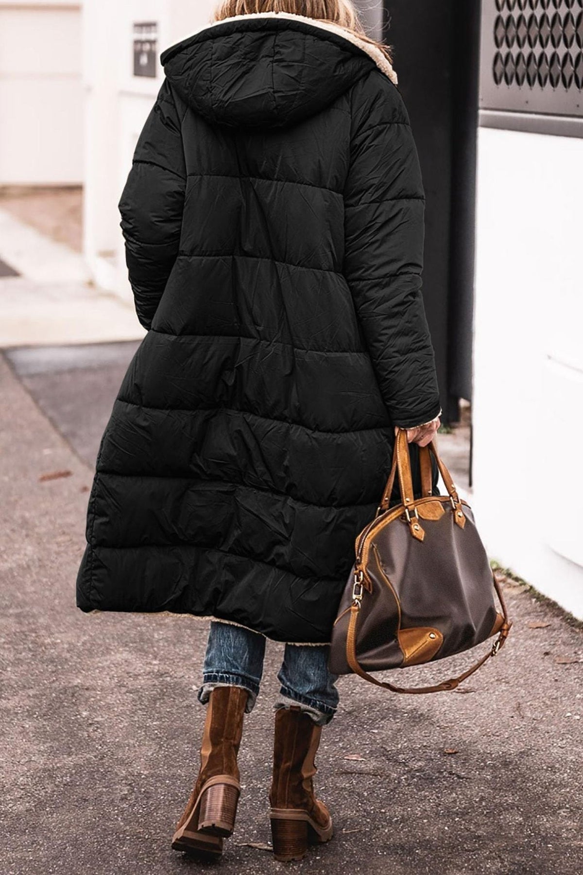 Brigitte | Doudoune Chic Longue Doublée Sherpa