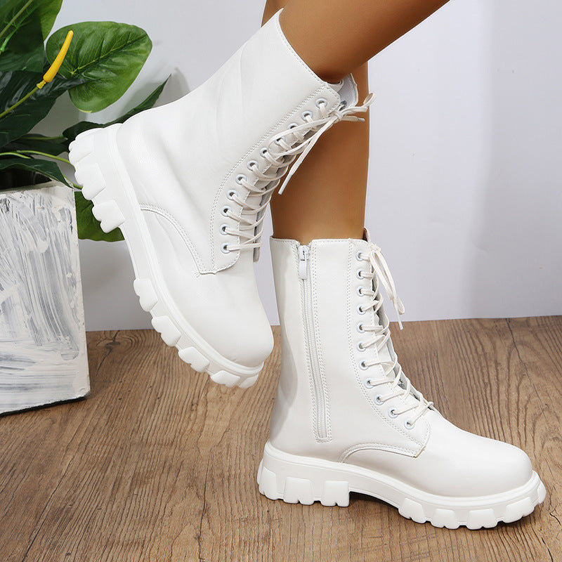 Amélie - Bottines Lacets Semelle Épaisse Femme