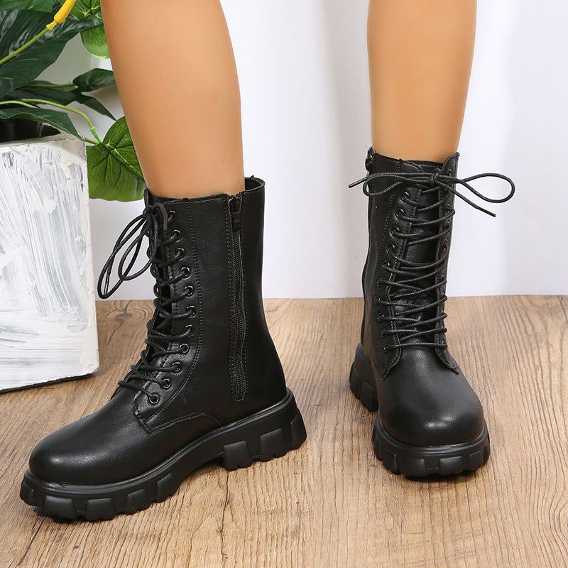 Amélie - Bottines Lacets Semelle Épaisse Femme