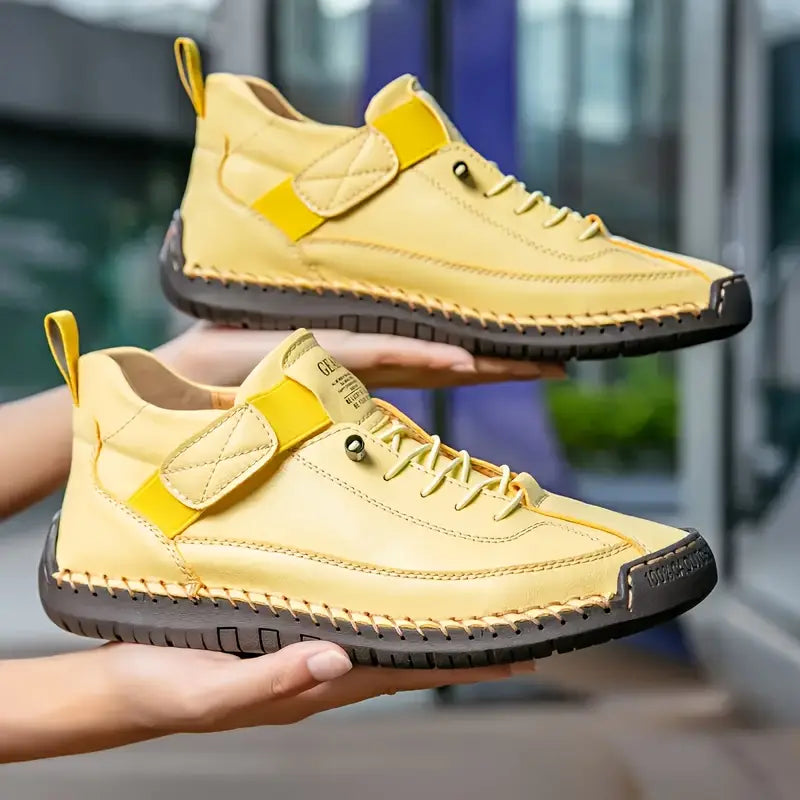 Laurence | Baskets Élégantes Cuir Surpiquées