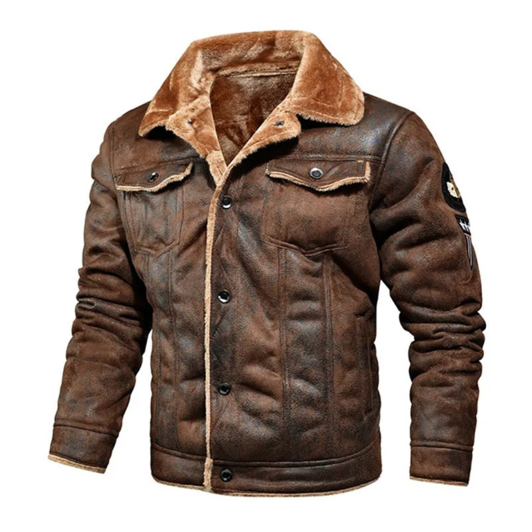 Sébastien - Veste Raffinée Cuir Doublée Fourrure