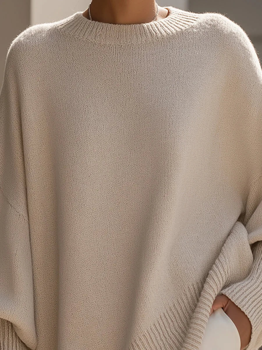 Isabelle - Pull Élégant Oversize Col Rond